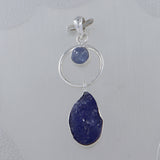 Raw Tanzanite Silver Pendant