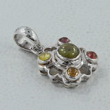 Multi Tourmaline 925 Silver Pendant