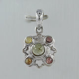 Multi Tourmaline 925 Silver Pendant