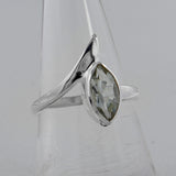 Natural Green Amethyst Silver Ring