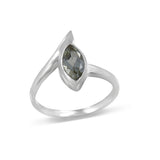 Natural Green Amethyst Silver Ring