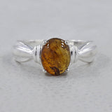 Natural Citrine 925 Sterling Silver Ring