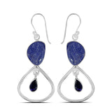 Raw Tanzanite Silver Earrings