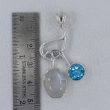 Rainbow Moonstone Silver Pendant