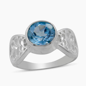 Blue Topaz Silver Rings