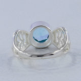 Blue Topaz Birthstone Silver Rings