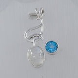 Rainbow Moonstone Silver Pendant