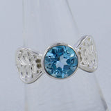 Blue Topaz Birthstone Silver Rings