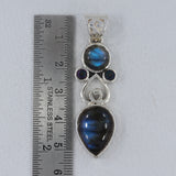 Labradorite, Mystic Quartz Silver Pendant