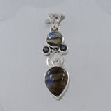 Labradorite, Mystic Quartz Silver Pendant