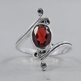 Garnet Silver Rings