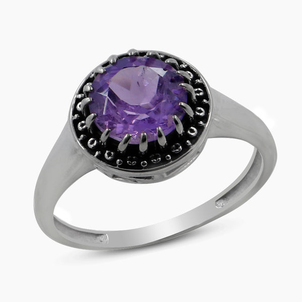 Amethyst Gemstone Silver Rings