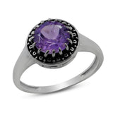 Amethyst Gemstone Silver Ring