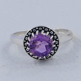 Amethyst Gemstone Silver Ring