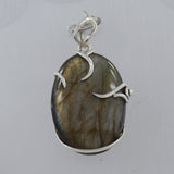 Labradorite Gemstone Silver Pendant