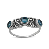 Blue Topaz Silver Designer Ring