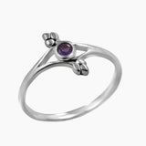Natural Amethyst Silver Rings