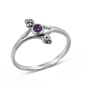 Natural Amethyst Silver Rings