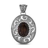 Smoky Quartz Silver Pendant