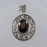 Smoky Quartz Silver Pendant