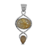 Rutilated Quartz Silver Pendant