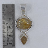 Rutilated Quartz Silver Pendant