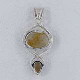 Rutilated Quartz Silver Pendant