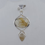 Rutilated Quartz Silver Pendant