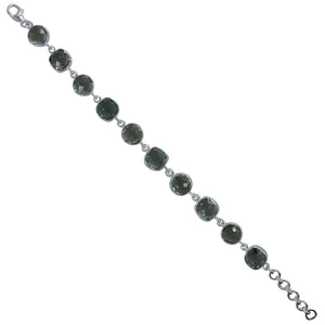 Green Amethyst Silver Bracelet