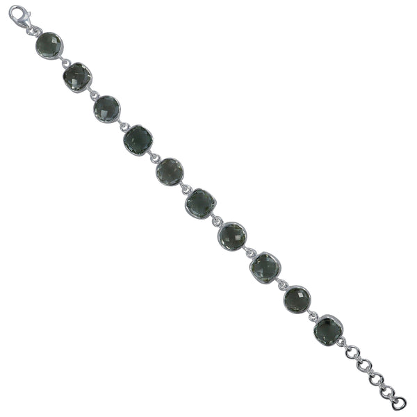 Green Amethyst Silver Bracelet