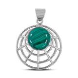 Malachite Gemstone Silver Pendant