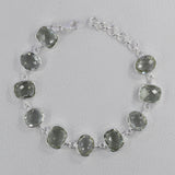 Green Amethyst (Prasiolite) Jewelry Silver Bracelet