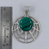 Malachite Gemstone Silver Pendant