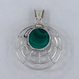 Malachite Gemstone Silver Pendant