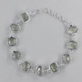 Green Amethyst (Prasiolite) Jewelry Silver Bracelet