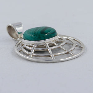 925 Sterling Silver Malachite Pendants
