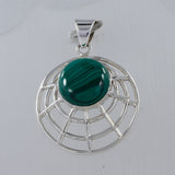 Malachite Gemstone Silver Pendant