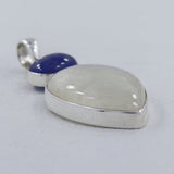 Rainbow Moonstone, Tanzanite Silver Pendant