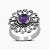 925 Silver Larimar Flower Rings