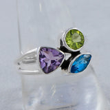 Natural Amethyst Gemstone Birthstone Ring