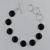 Black Onyx 925 Sterling Silver Gemstone Adjustable Bracelet