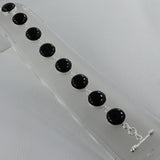 Black Onyx 925 Sterling Silver Gemstone Adjustable Bracelet