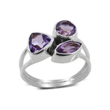 Natural Amethyst Gemstone Birthstone Ring