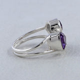 Natural Amethyst Gemstone Birthstone Ring