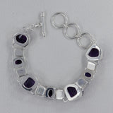 Amethyst Tumbled 925 Sterling Silver Fine Bracelet