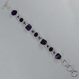 Amethyst Tumbled 925 Sterling Silver Fine Bracelet