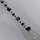 Amethyst Tumbled 925 Sterling Silver Fine Bracelet