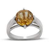 Natural Citrine Silver Ring