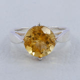 Natural Citrine Silver Ring