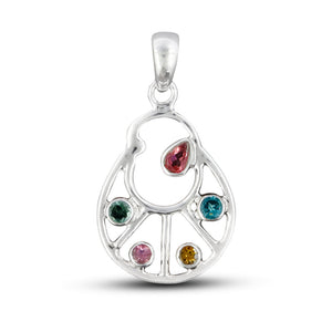 925 Sterling Silver Multi Tourmaline Pendants